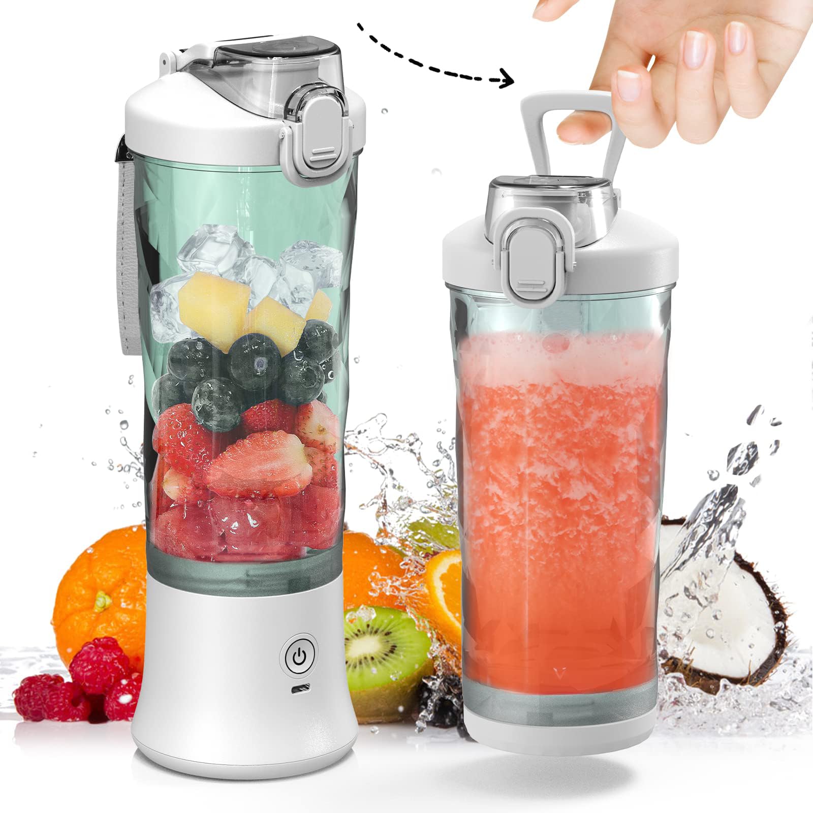 Amazon.com: DENOKIN Portable Blender 20oz Vessel, Cordless